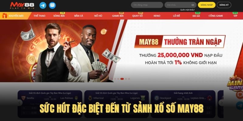 Sức hút đặc biệt đến từ sảnh xổ số May88
